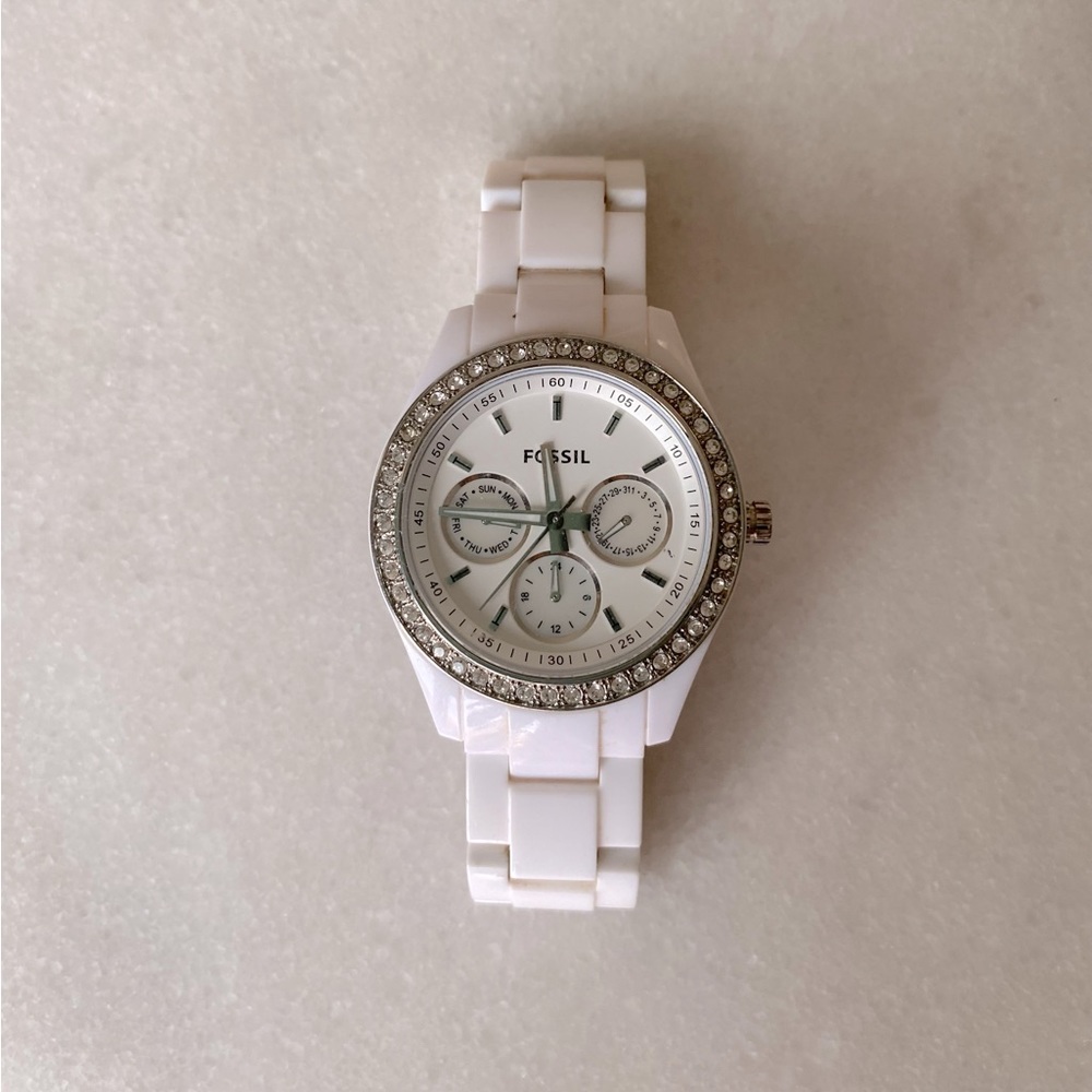 White Fossil Watch - Ladies